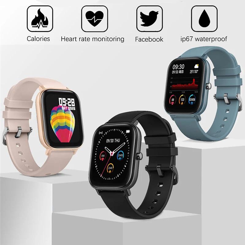 

2020 P8 1.4 inch Smart Watch Men Full Touch Fitness Tracker Blood Pressure ECG PPG Smart Clock Women GTS Smartwatch for Andriod