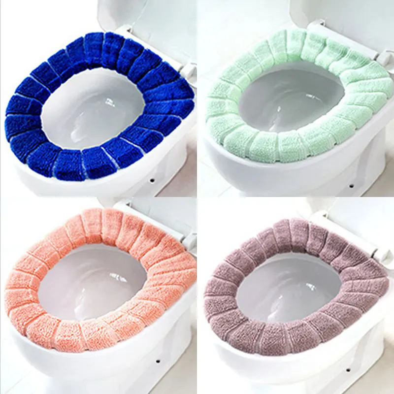 1 шт. чехол для сиденья унитаза мягкий удобный моющийся о образный зимний теплый