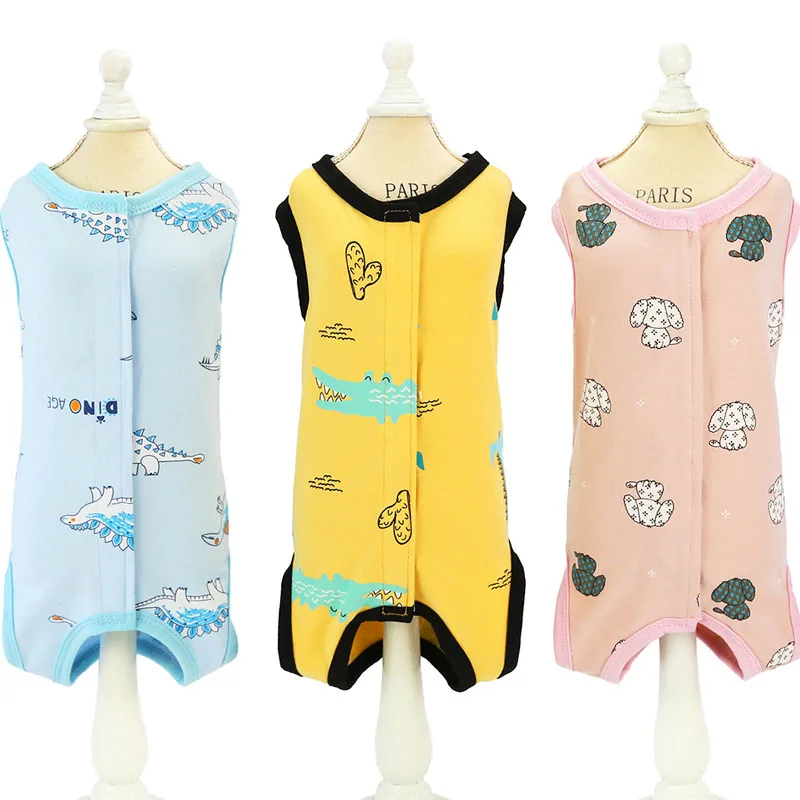 Пижама для собак с рисунком животных Одежда питомцев кошек стерилизационный