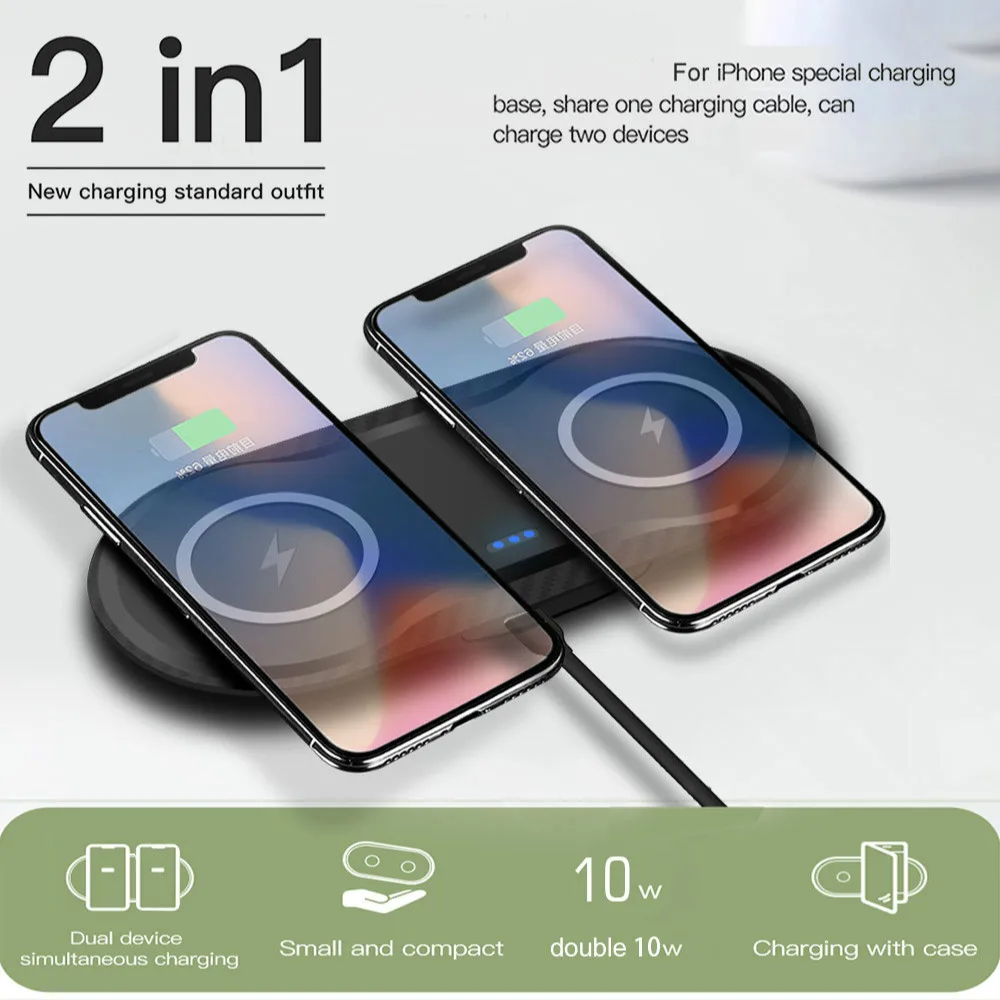 Беспроводное зарядное устройство Qi 2 в 1 15 Вт для Samsung S10 S9 S8 быстрая Беспроводная