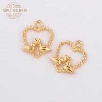 10pcs charms heart 1815mm gold color alloy metal sweet love pendant accessories wholesale for diy earrings making accessories
