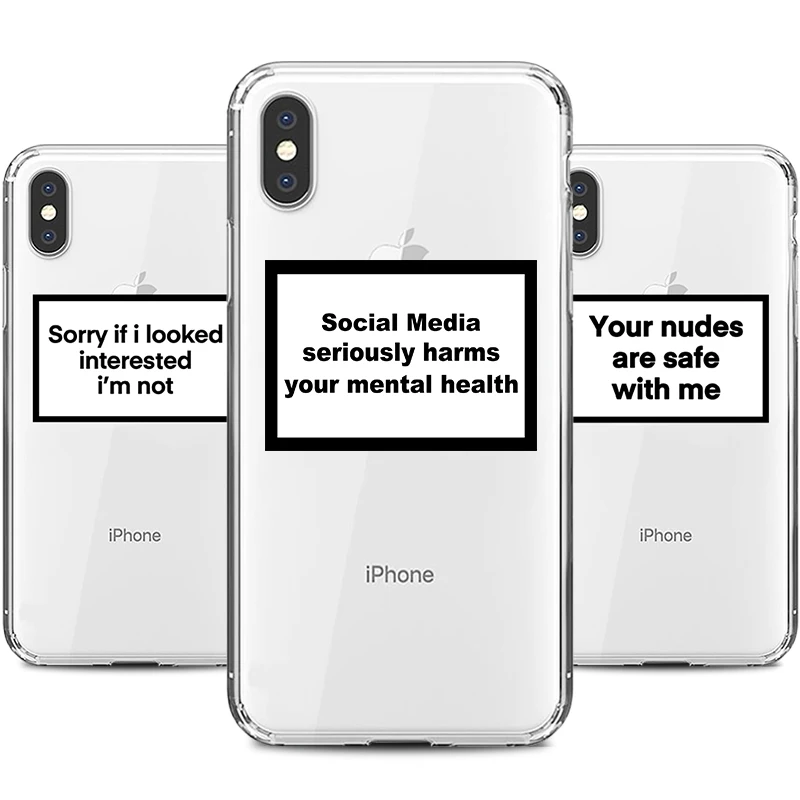 

Transparent Phone Case for iphone 13 11 Pro SE X XS MAX XR 8 7 6s Plus Cases Funny Letter Soft Silicone TPU Back Shell Covers