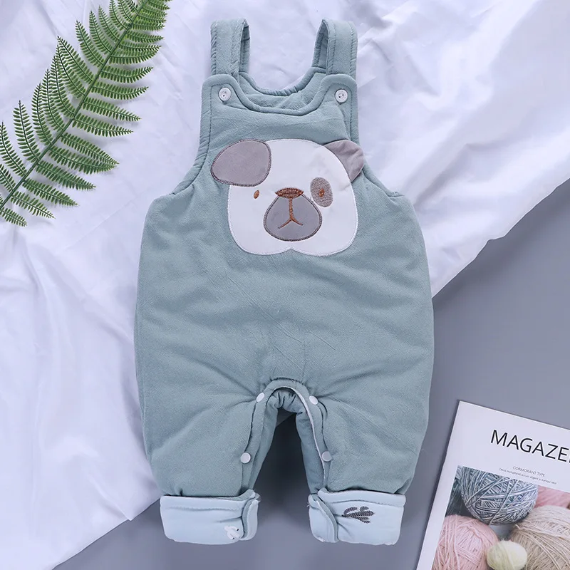 Зимние Детские Комбинезоны из чистого хлопка с подтяжками для малышей