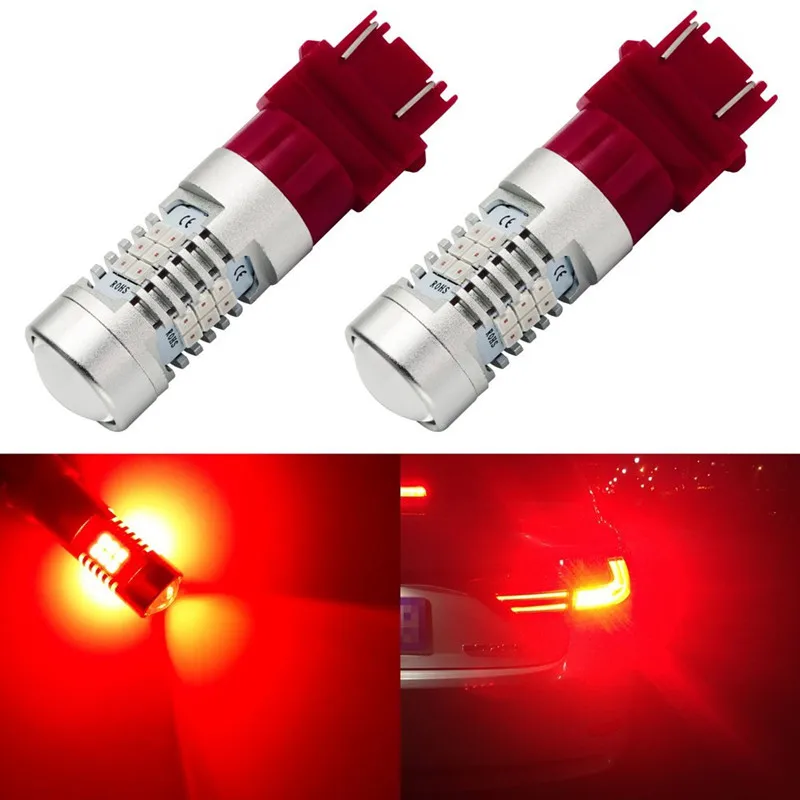 red 1 шт. 3157 3156 3057 3056 светодиодный лампы ксеноновые 6000 К супер яркий 21SMD светодиодный с объектив проектора для заднего тормоза указатели поворота - Испускаемый цвет: red
