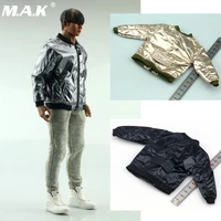 16 scale male jacket model mens bright faux patent leather coat baseball shirt clothes for 12 action figure body doll