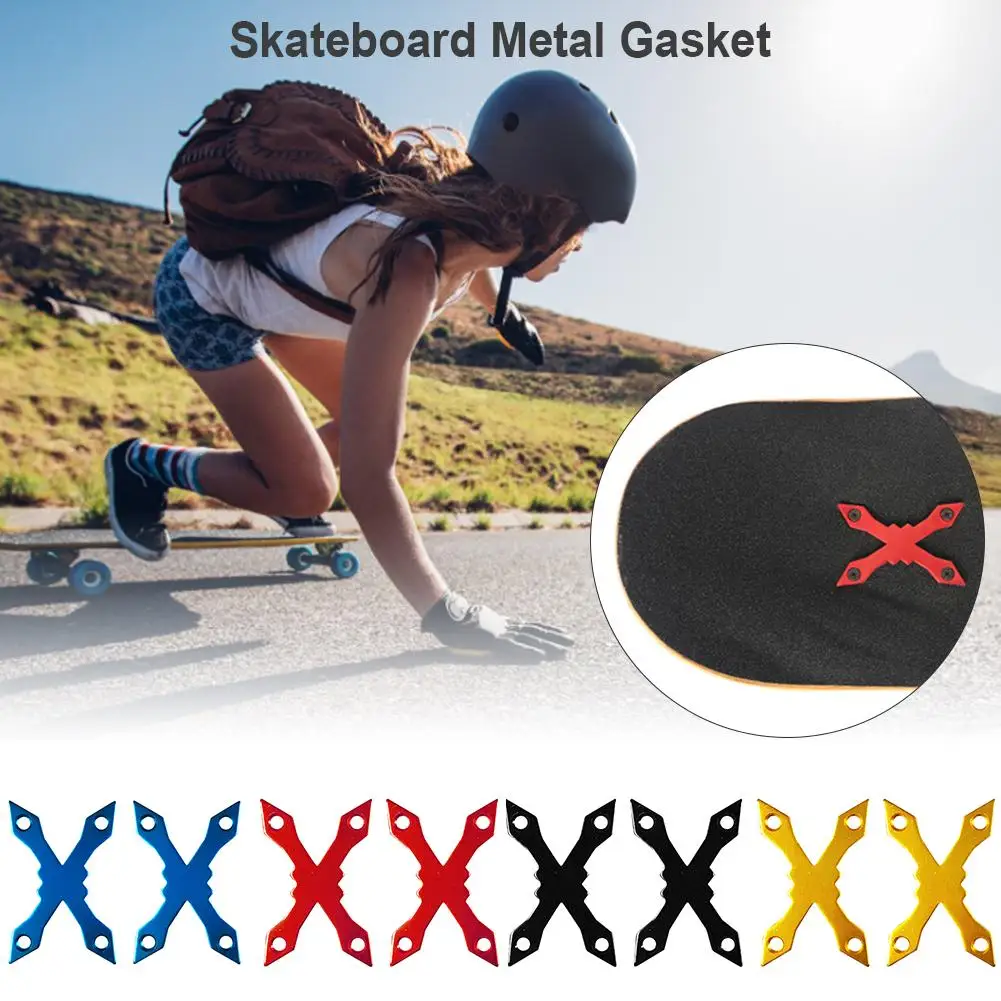 

Skateboard Longboard Deck Gaskets Protective Aluminum Alloy Hardware Parts Anti Sinking Protective Gaskets Skateboard Accessory
