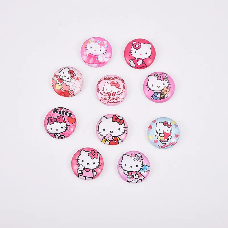 25PC  Cartoon Cat Crystal Glass Patch Cabochon Blank Base Pendant Gemstone DIY Jewelry Accessories Girl Jewelry Making
