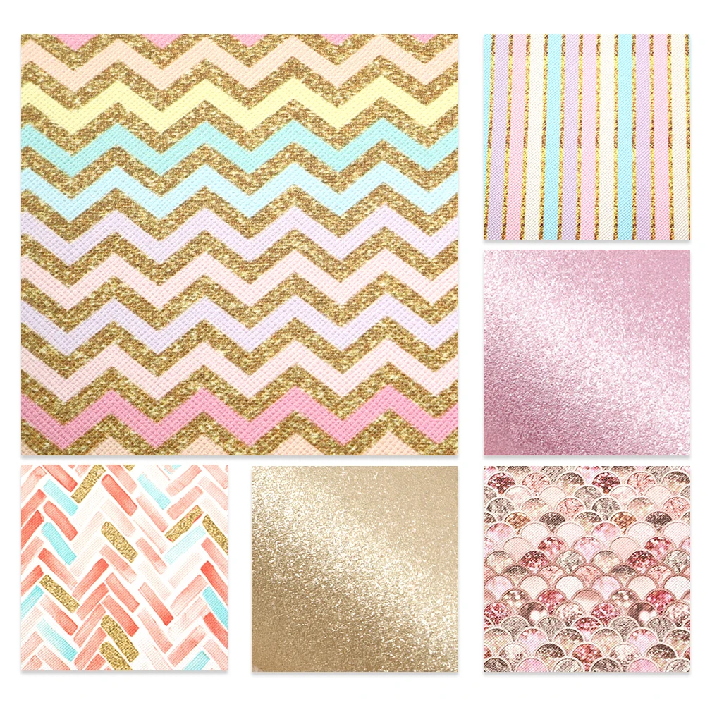 David accessories 4-6 шт./компл. 20*33 см цветочный принт искусственная кожа ткань Набор DIY