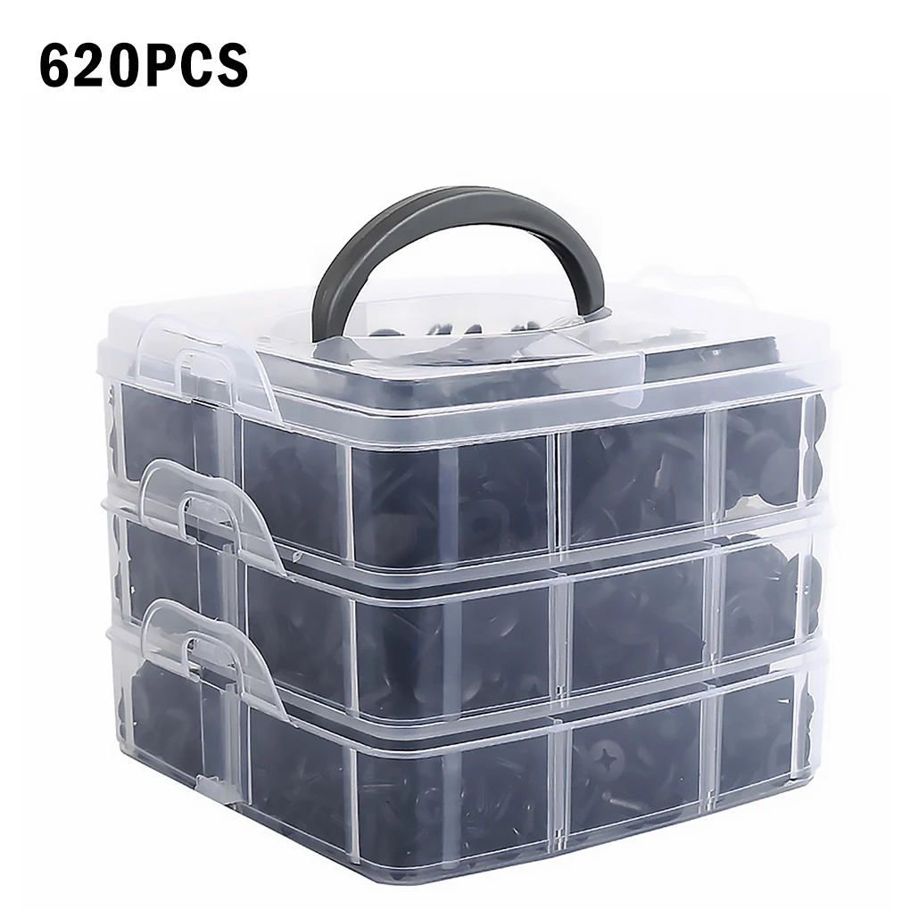

Boxed Car Retainer Buckles Plastic Buckles Mixed Fasteners Car Rear Panel Clips 620pcs