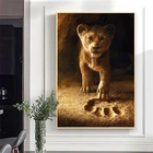 Картина на холсте с милыми животными, постеры с принтом короля льва, картины на стену для детской комнаты, спальни, домашний декор, картины без рамки