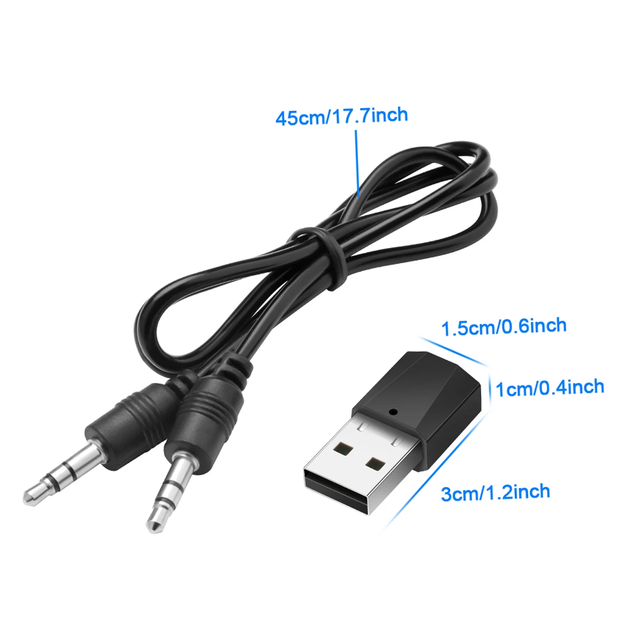 DC 5 В USB пластик черный беспроводной Bluetooth 4,2 аудио стерео приемник для 3,5 мм автомобиля AUX динамик наушников синий светодиодный индикатор