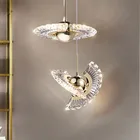 Современный светодиодный акриловый подвесной светильник с золотыми кристаллами, ламсветильник для гостиной, столовой, ресторана, кухни, прикроватная лампа, комнатное украшение