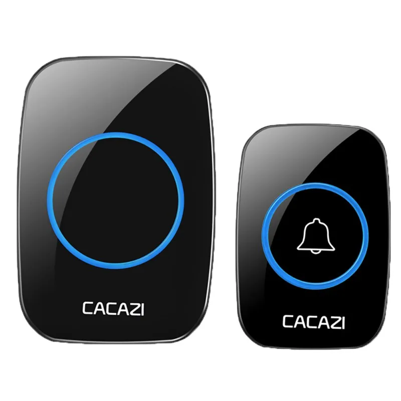 Звонок дверной CACAZI беспроводной водонепроницаемый, 300 м, 1 кнопка + 1 приемник, 2021 от AliExpress WW