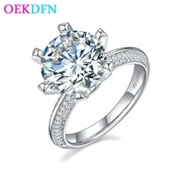 oekdfn 100 925 sterling silver hearts and arrows ring cut 5ct moissanite diamond wedding rings for women party fine jewelry