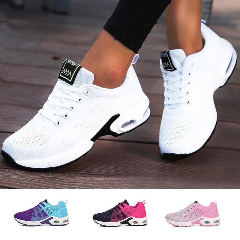 

Ladies Trainers Casual Mesh Sneakers Pink Women Flat Shoes Lightweight Soft Sneakers Breathable Footwear Basket Shoes Plus Size