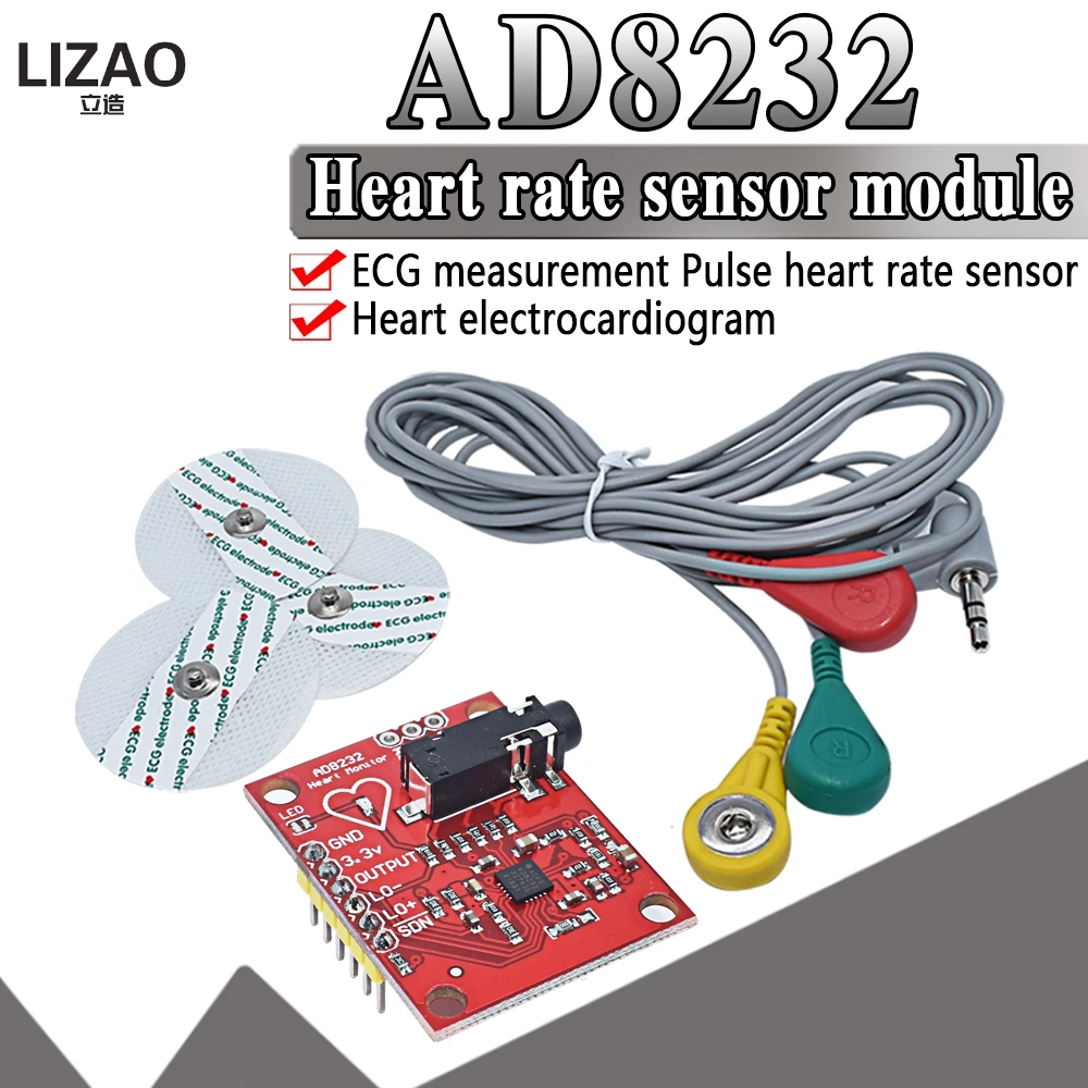 Модуль ЭКГ WAVGAT AD8232 фотоэлемент пульс датчик мониторинга комплект модуля для Arduino
