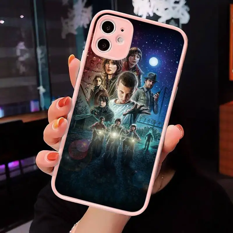 

stranger things season 3 newly Phone Cases Matte transparent For Pink iPhone 12 Mini 11 Pro XR XS Max 7 8 Plus X Back Cover