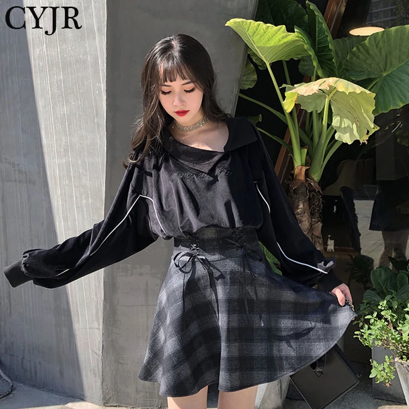 

Preppy Style Women Fashion Skirts Autumn Plaid Skirt Female High Waist Lace Up Mini Skirt For Girls A-Line Skirt Winter 2021
