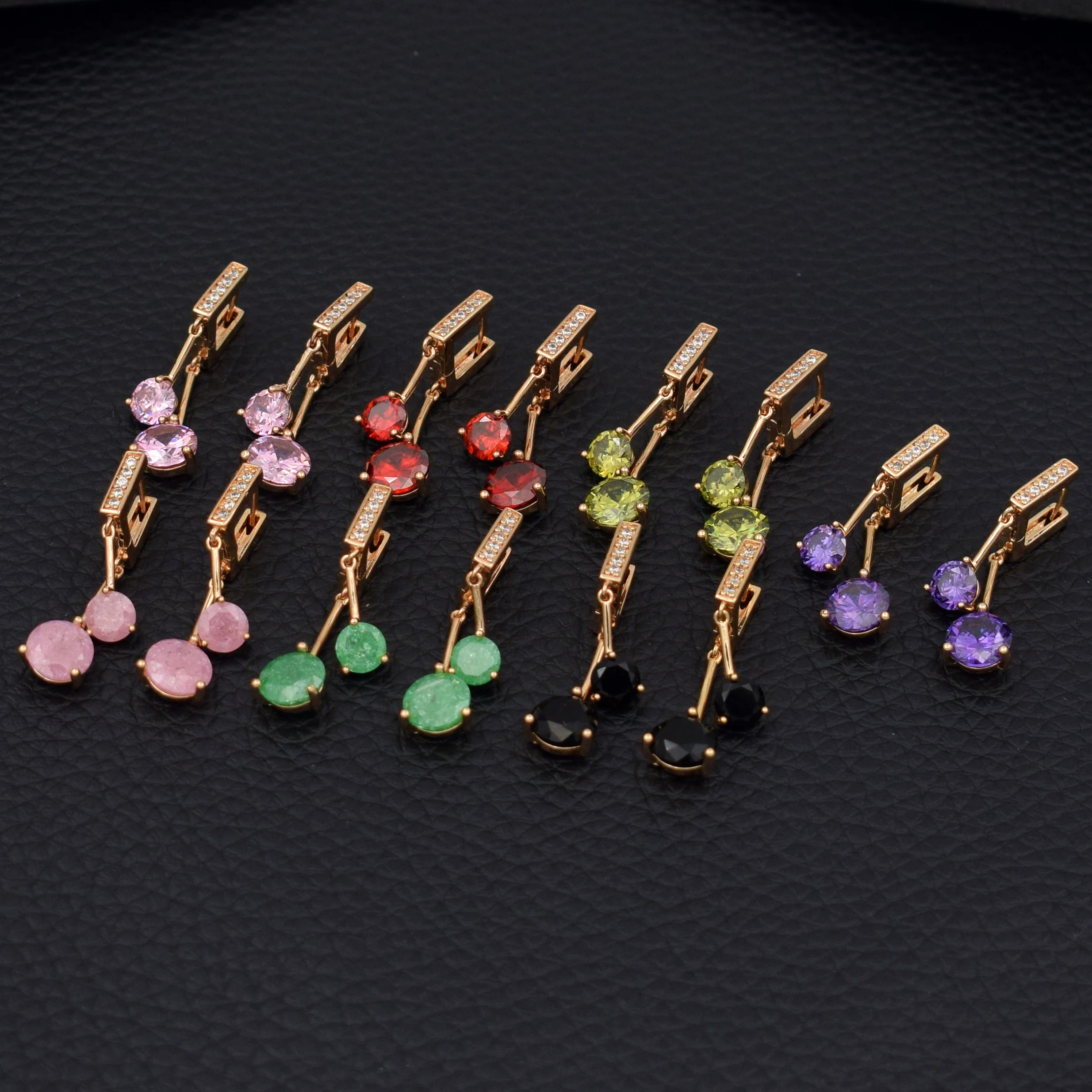 2019 висячие серьги ювелирные изделия розовое золото 585 Цвет Кристалл Кубический