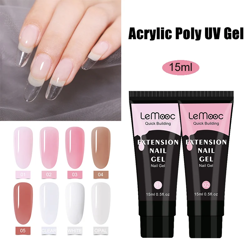 LEMOOC акриловые Быстрый конструирующий УФ гель для ногтей светодиодный