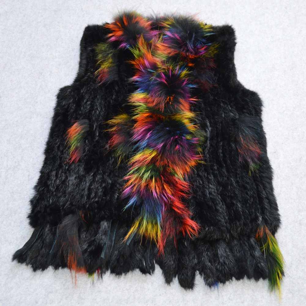 Лидер продаж женский жилет из натурального кроличьего меха на весну и осень