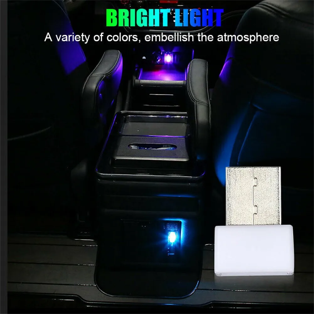 

2 шт., автомобильная светодиодная лампа с мини-USB