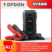 Topdon V1500 Car Jump Starter Starting Device Battery Power Bank 1500A Jumpstarter Auto Buster Emergency Booster Car Charger