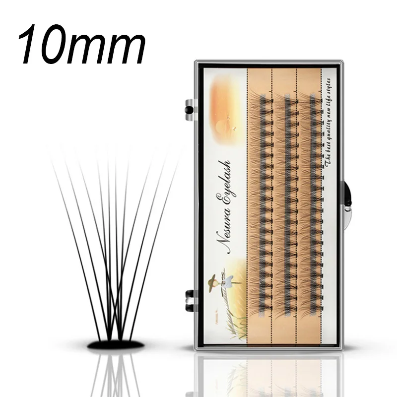 10mm(0.07mm) 60 пряди, норковые ресницы для наращивания, натуральные, 3D, русский объем, искусственные ресницы, индивидуальные, 10D, Кластерные ресницы для макияжа, Cilios - Цвет: 10mm(0.07mm)
