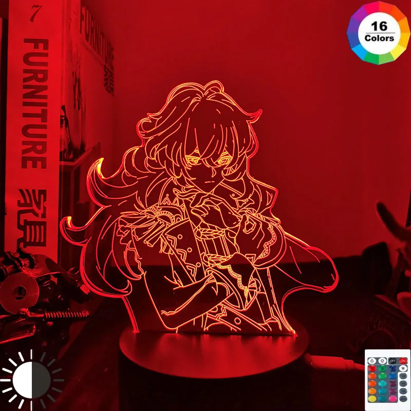 Ночная Светодиодная лампа miflame 3d Genshin акриловая | Лампы и освещение