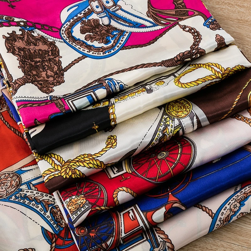 Дешевая винтажная атласная ткань с принтом атласное платье для шарф шитьем L19 |