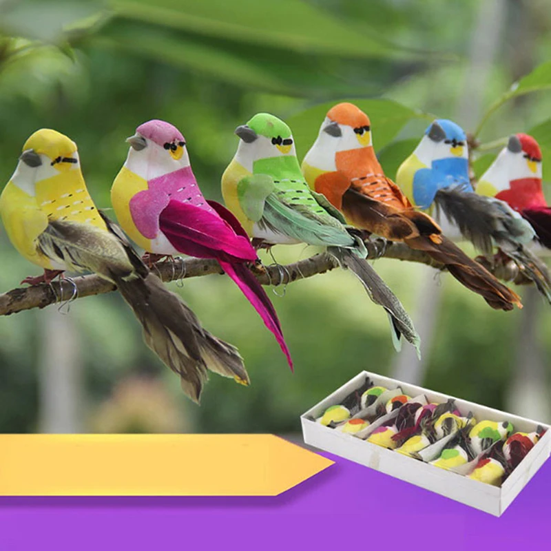 1 шт Мини Поддельные птицы Искусственный пены Перья дом вечерние свадебные