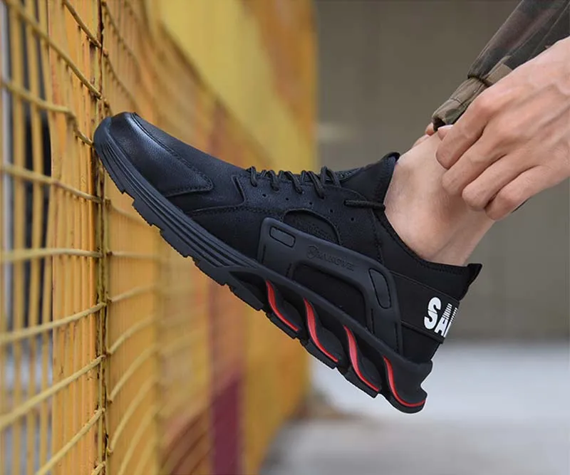 New exhibition waterproof Safety Shoes Autumn Winter Outdoor Men Steel Toe Cap Anti-smashing fashion Lightweight work Boots