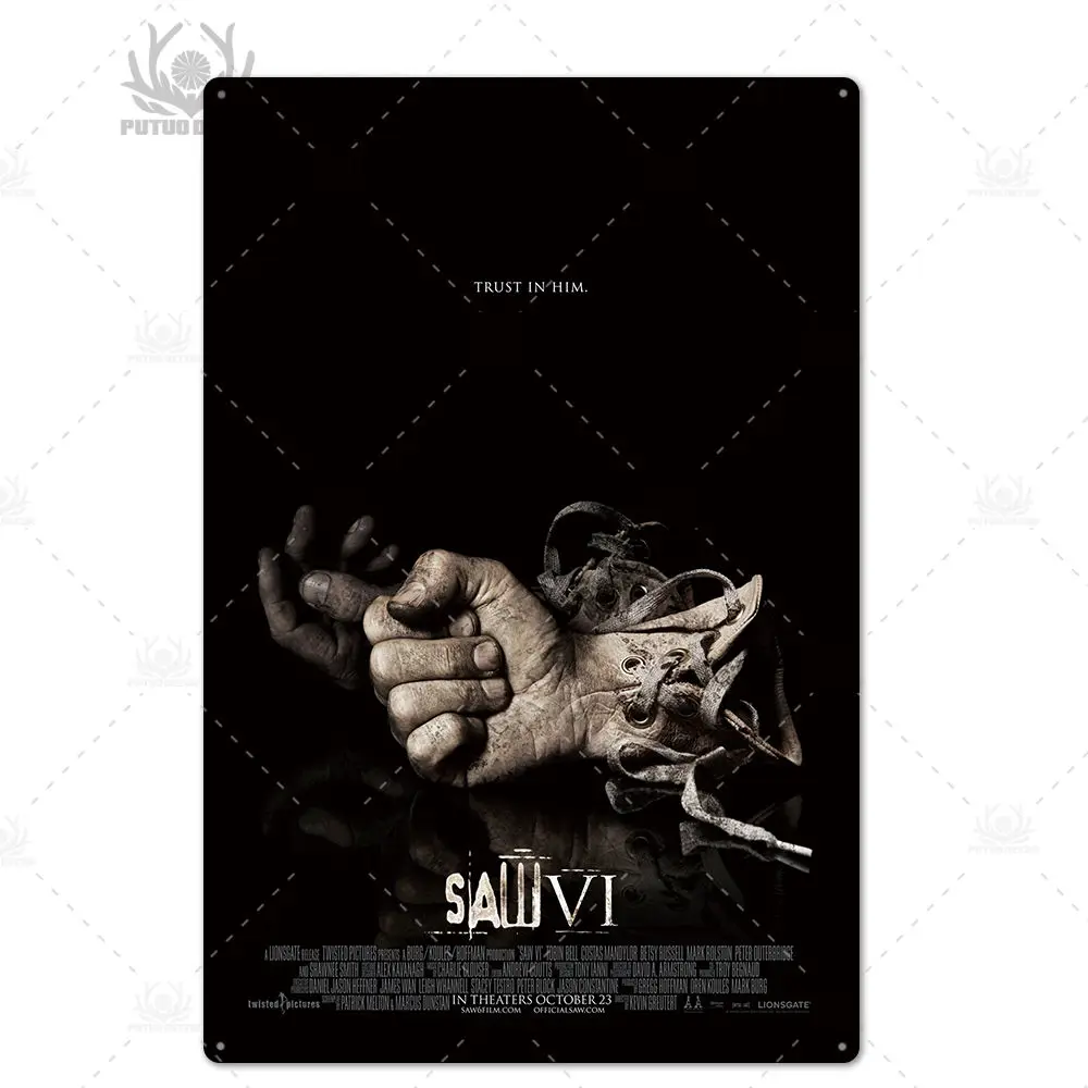 TH4142 Saw Movie винтажный металлический постер оловянный знак металлический знак табличка металлический винтажный Ретро Настенный декор для мужчин пещера декоративный металлический оловянный знак - Цвет: TH4142