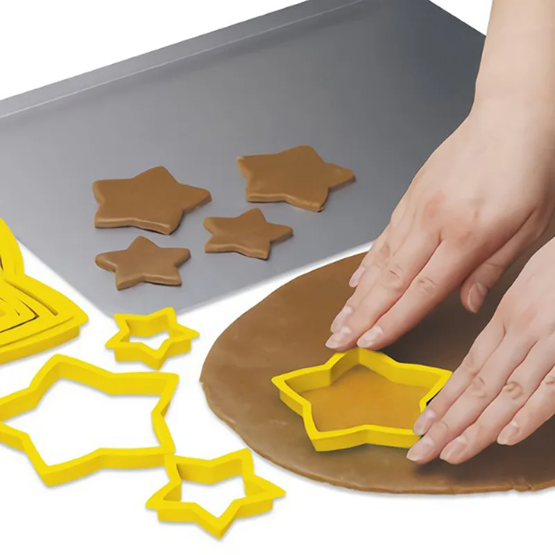 6 шт. в форме рождественской звезды форма для печенья пластиковая Рождественская