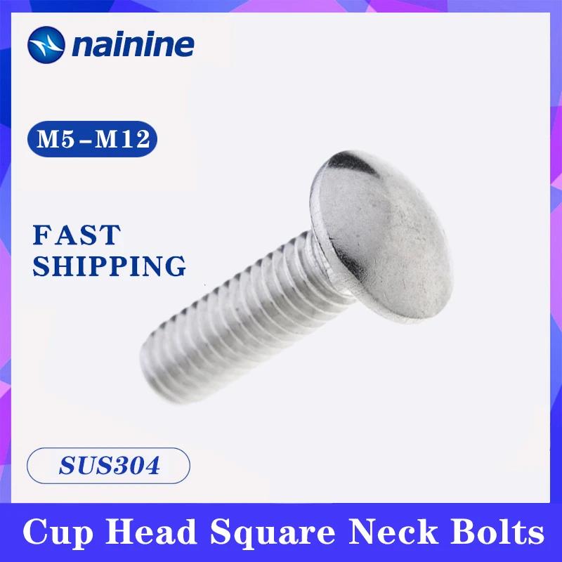 

Болты GB12 M5 M6 M8 M10 M12 304 с квадратной головкой из нержавеющей стали, винты A037