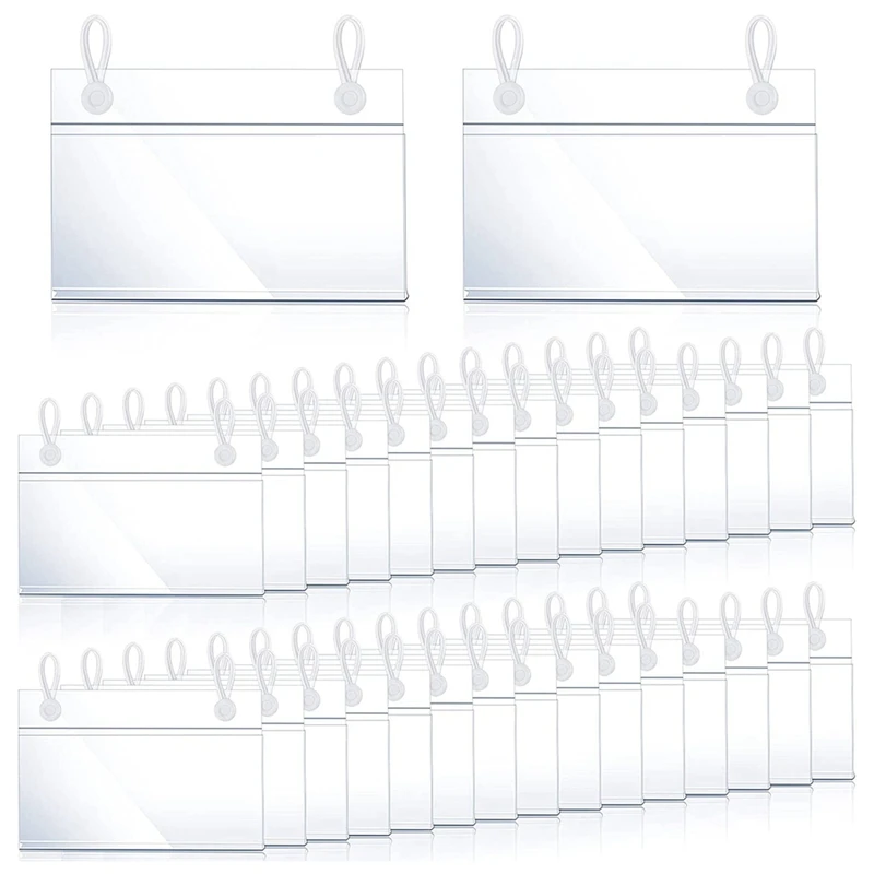

Label Holders Basket,Wire Shelf Label Holder Price Tag Ticket Hanger Clips with Button Lock for Basket Market Grocery