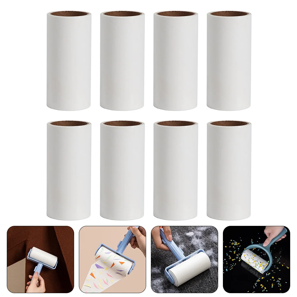 

8pcs Hair Fluff Remover Paper Torn Type Hair Sticky Paper Replacement Roll Paper