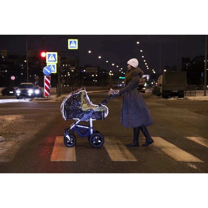 Дождевик на коляску Roxy-kids универсальный со светоотражателем в сумке |