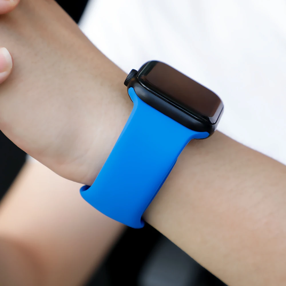 Silicone Strap For Apple Watch band 40mm 44mm 38mm 42mm Rubber belt smartwatch wristband bracelet iWatch serie 3 se 4 5 6