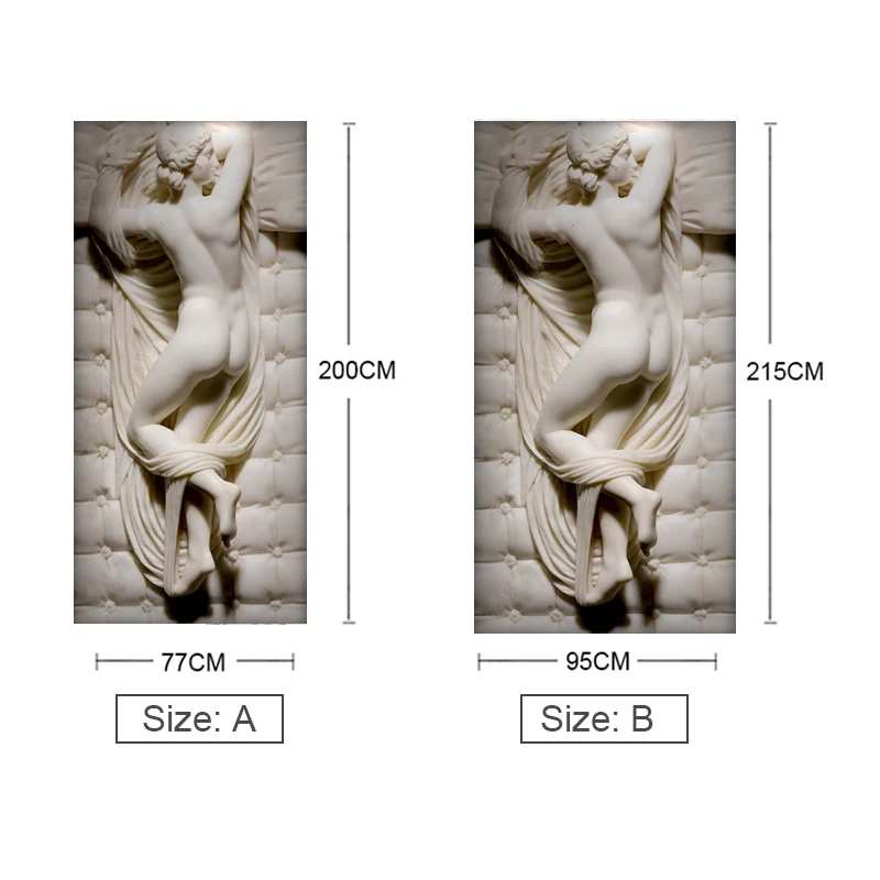 Наклейки на двери 3D рельефная голая водостойкая настенная бумага для гостиной