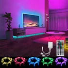 Комнатная Светодиодная лента RGB, 44 кнопки, 5-30 м, Светодиодная лента с ИК-управлением для телевизора, 5050 подсветка, Настольная настенная комнатная Светодиодная лента, вилка USEUAUUK