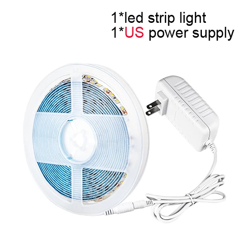 5 м супер яркий 2835 SMD Светодиодные ленты света+ 12V 24V 3A Питание 600/840/900/1020/1200 светодиодный s Диодная лента 4000K 3000K 10000K - Испускаемый цвет: US Plug LED Tape Set