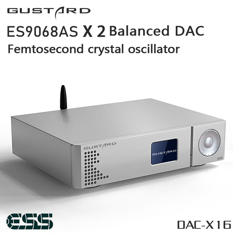 GUSTARD DAC X16 Native Balanced Dual ES9068AS XMOS U216 DSD512 32Bit/768kHz Built in linear Power supply|Цифро-аналоговые