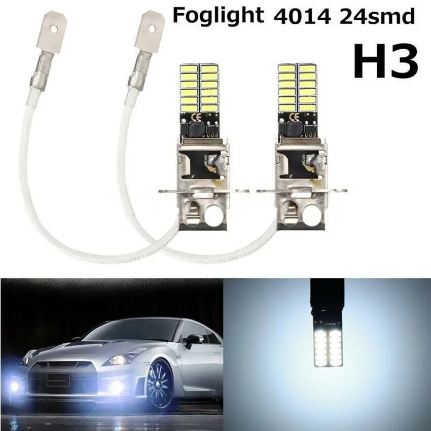 

Противотуманные фары 12 В постоянного тока 24-SMD 4014 2 шт. 6500K яркая яркость вождения