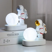 battery powered led astronaut spaceman night light creative bedroom bedside table desk lamps home children baby room decoration