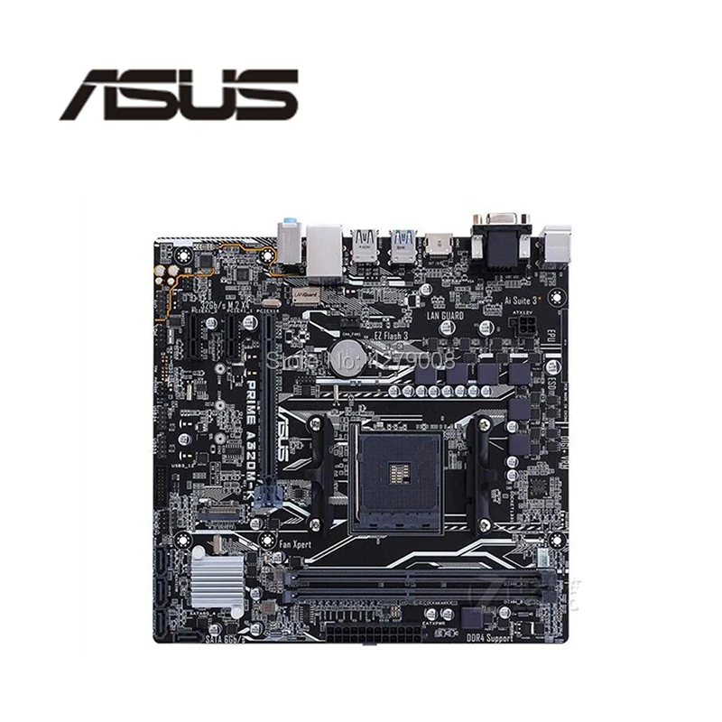 Оригинальная б/у материнская плата разъем AM4 DDR4 USB3.0 SATA3 A320 для ASUS PRIME A320M