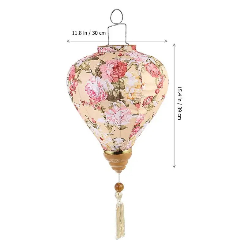 

Floral Pattern Mid-Autumn Lantern Decoration Vietnam Lantern Mid-Autumn Silk Lanterns Outdoor Waterproof Satin Lantern Pendant