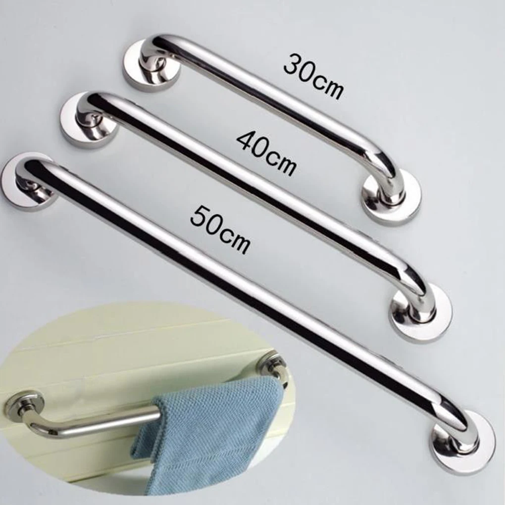 

2pcs High Quality Stainless Steel 400mm Bathroom Tub Toilet Handrail Grab Bar Shower Safety Support Handle Towel Rack