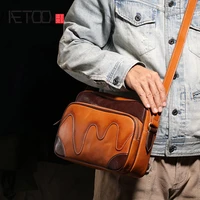 aetoo handmade mens messenger bag horizontal square shoulder bag mens leather messenger bag
