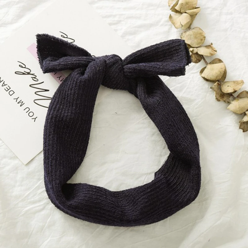 

Baby Girls Headbands Newborn Infant Warm Hairbands Kids Hair Accessories New Cute Big Bows Knitted Turban Headwrap Candy Color